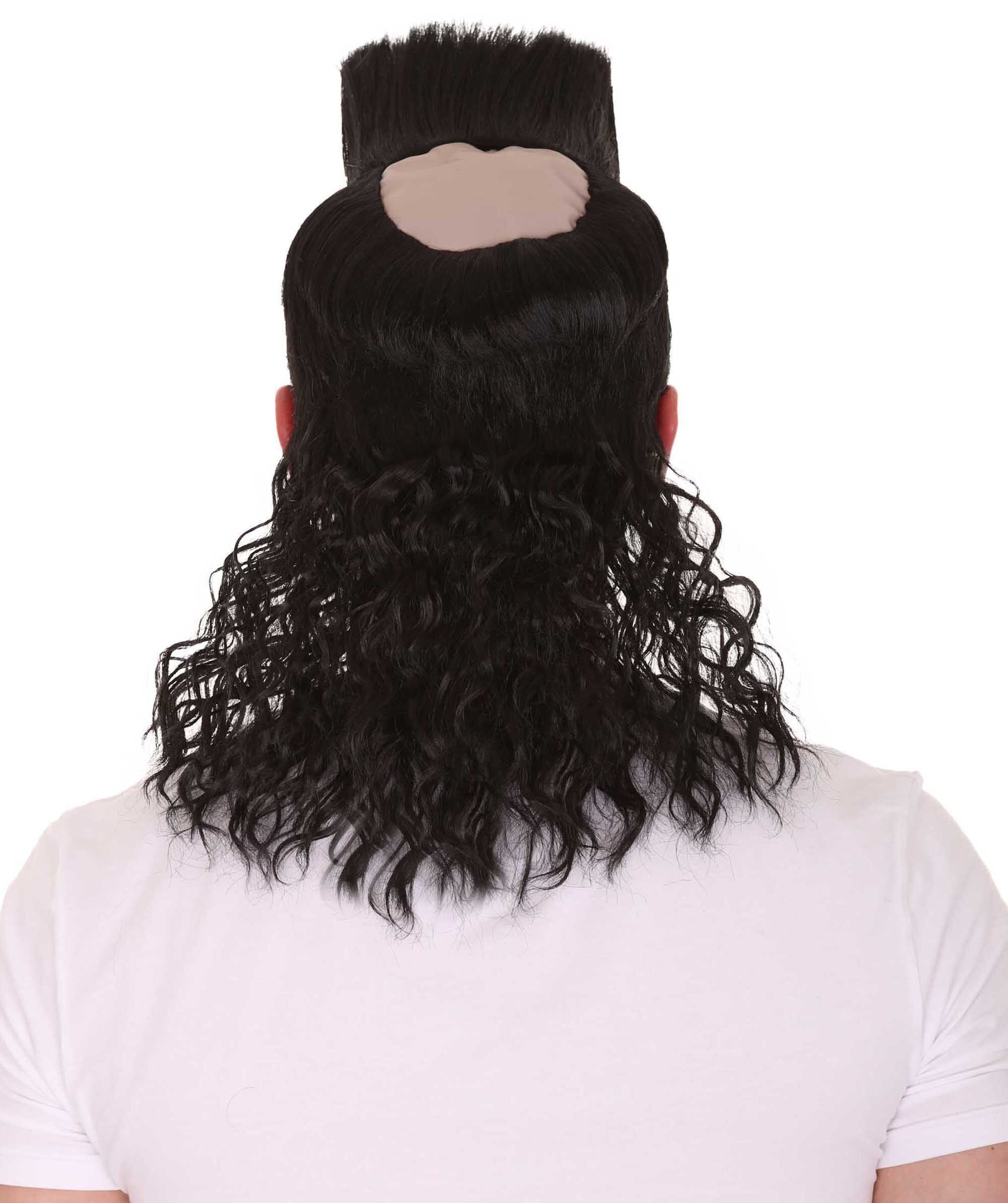 HPO Adult Men's Animated Movie Supervillain Long Wig with Eyebrows & Mustache| Best for Halloween