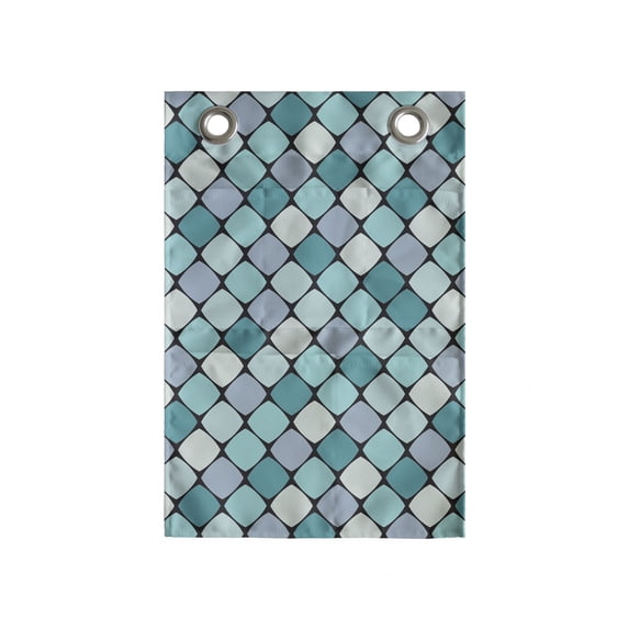 Abstract Hanging Pocket Organizer, Graphical Design of Round Squares, Printed Polyester Storage Bag with Pockets, 14" x 20", Multicolor