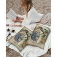 thumbnail image 4 of Wild Animals Animal Zoo Outdoor Pillow Covers Set of 2,Decorative Waterproof Throw Pillow Case,Vintage Newspaper Texture Cotton Linen Soft Cozy Cushion Pillowcases, 4 of 7