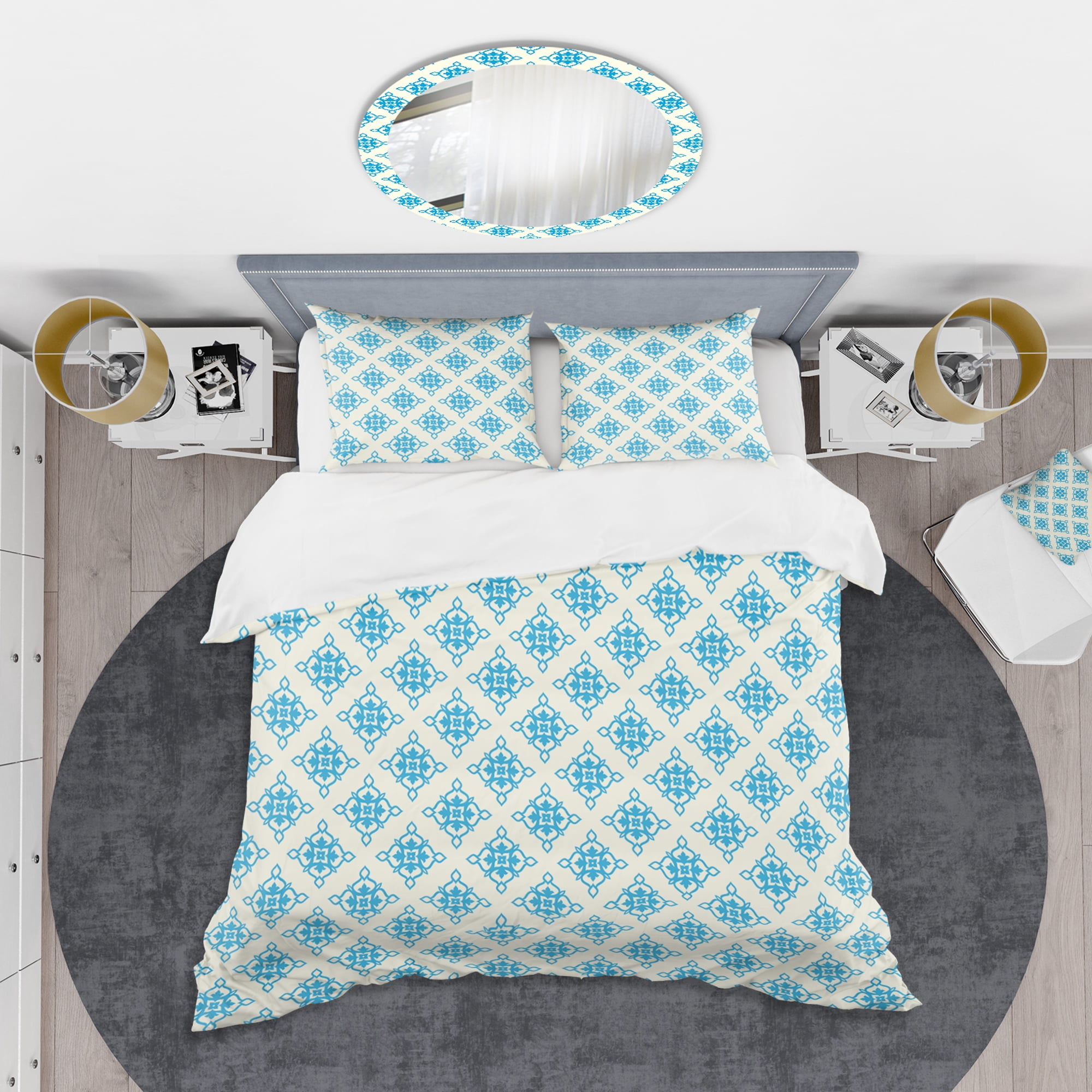 Designart 'Retro Ornamental Pattern I' Mid-Century Modern Duvet Cover Set