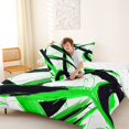 thumbnail image 4 of Homewish Spiral Swirl Full Size Comforter Sets,Abstract Geometric Bedding Comforter Set,Green Black,Reversible,3-Piece,1 Comforter and 2 Pillowcases, 4 of 7