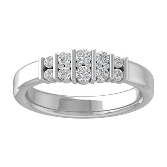 ARAIYA FINE JEWELRY 10K White Gold Diamond Anniversary Band Ring (1/2 cttw, I-J Color, I2-I3 Clarity) Size 6