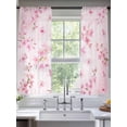 thumbnail image 2 of Pink Cherry Sheer Curtains 72 Inch Length 2 Panels Set, Spring Botanical Blossoms Flowers Floral Voile Window Treatment Rod Pocket Curtains Sheers Drapes for Bedroom/Living Room/Kitchen 52"x72"x2, 2 of 7