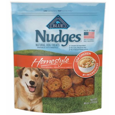 Blue Buffalo Nudges Homestyle Chicken, Peas, and Carrots Natural Dog Treats, 40 oz.