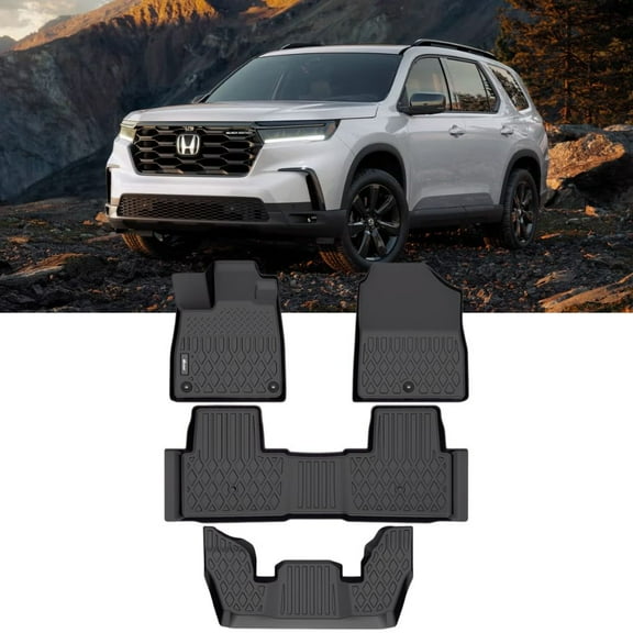Nilight TPE Floor Mats for Honda Pilot 2023 2024 2025,All Weather Custom Fit Heavy Duty Floor Liners