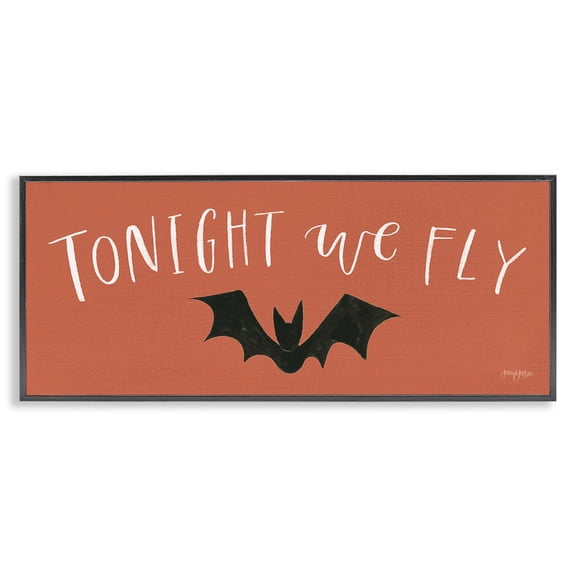 Stupell Industries Eclectic Tonight We Fly Halloween Black Framed Giclee Art, 30 x 13, by Jenaya Jackson