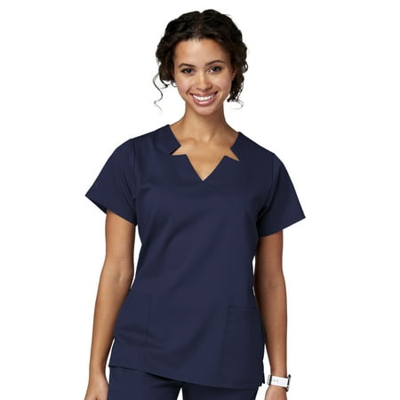 

Meta Scrubs Ladies Top Stretch Notch Mock Wrap Medical