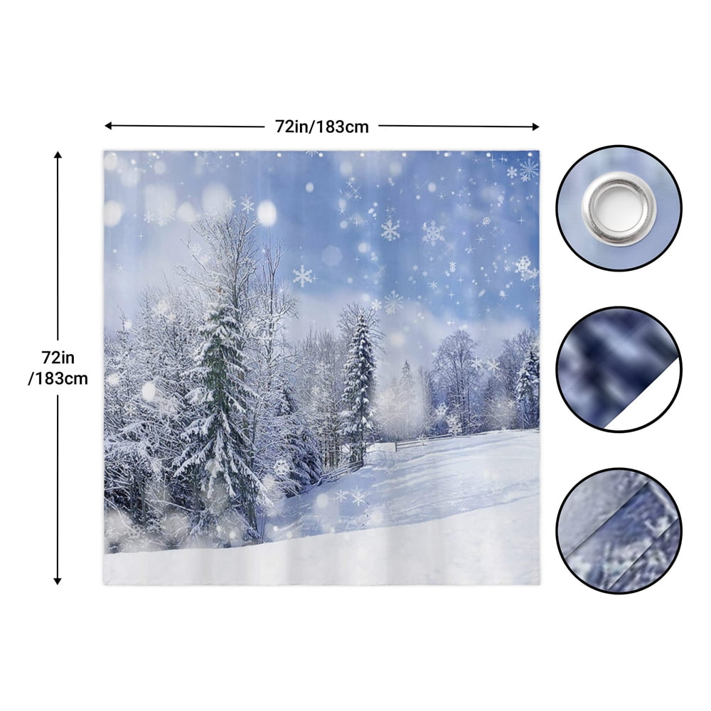 Winter Snowman Snowy Trees Forest Periwinkle Washi Tape Set (#W006)