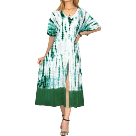 

HAPPY BAY Women s Loose Tunics House Wear Beach Dresses 12-16 Green-AC922