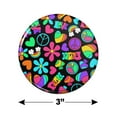 thumbnail image 3 of Groovy Hippie Peace and Love Pattern Kitchen Refrigerator Locker Button Magnet, 3 of 5