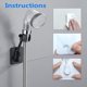 thumbnail image 5 of Soporte de ducha de mano Soporte de ducha de pared ajustable Soporte de cabezal de ducha Soporte de pared adhesivo de plástico ABS Sin soporte de perforación azul JAMW Sencillez, 5 of 5