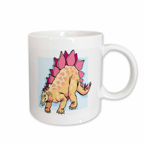 3drose, Cartoon Beige N Pink Dinosaur, 11oz Mug