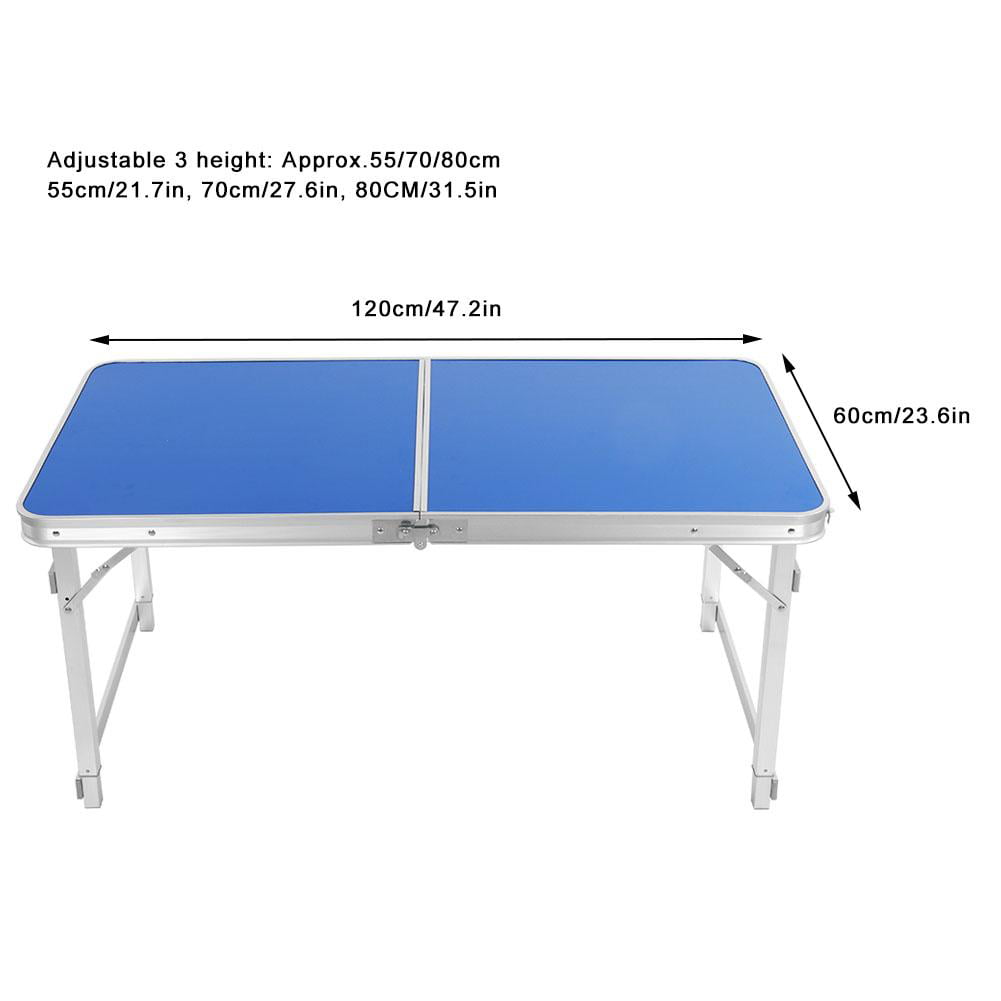 Picnic Tables,Outdoor Camping Folding Square Foot Aluminum Table Rectangular Portable Table Staight-Sided 120x60cm