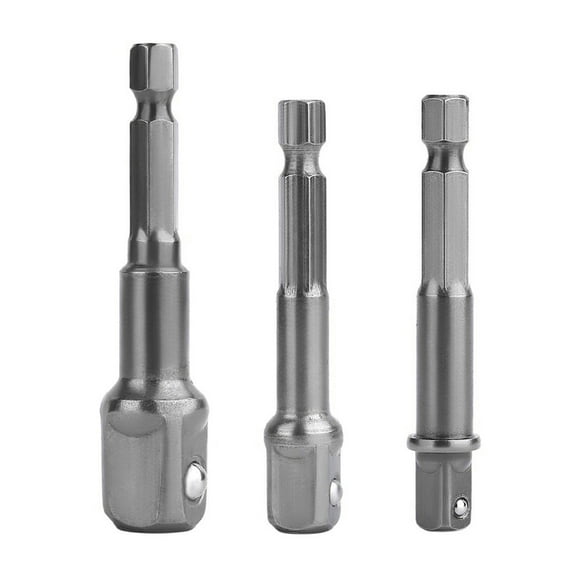 Impact Socket Adapter Set, 1/4-1/2 Inch Square Drive, 3-Piece Power Drill Bit Extension Set with Ball Bearing Lock