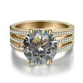 thumbnail image 2 of 5ct D Color VVS1 Moissanite Wedding Bands S925 Sterling Silver Diamond Engagement Rings Blue/Purple/Pink Moissanite Rings for Women with Certificate, 2 of 9