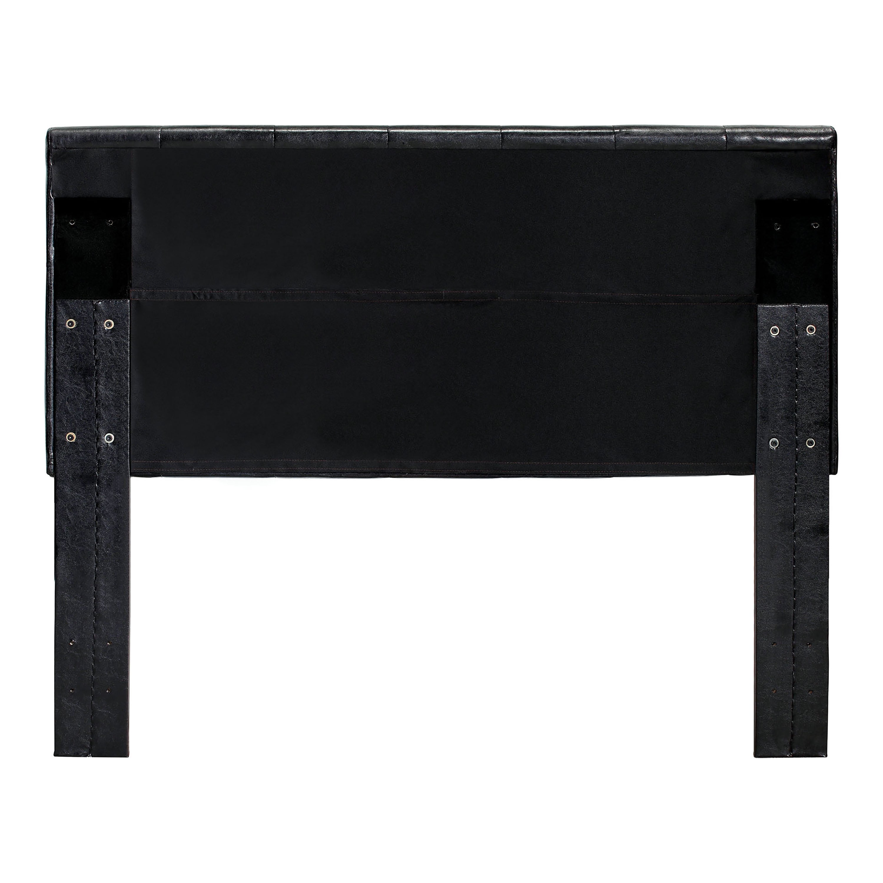 Bongard Button Tufted Faux Leather Full/Queen Headboard, Black