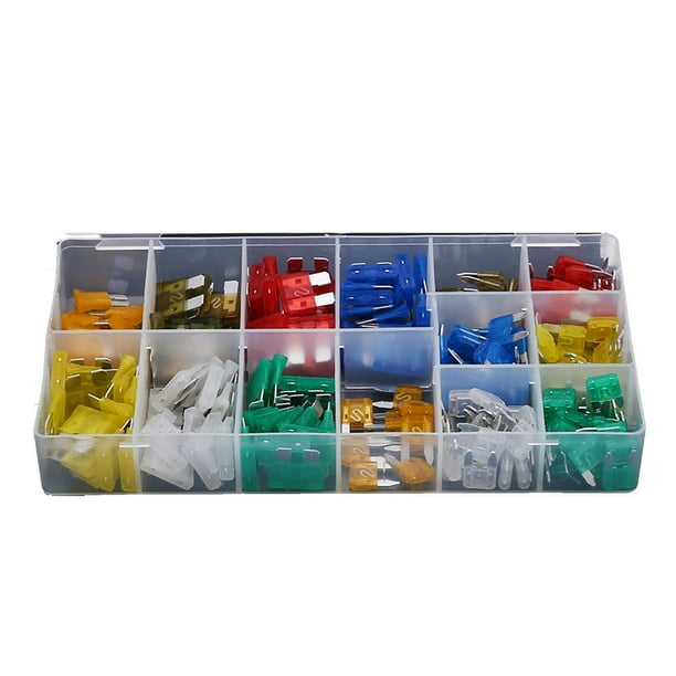 Kit surtido de fusibles de aluminio para automóvil de 182 piezas,fusibles estándar y bajos (5 A/7,5 A/10 A/15 A/20 A/25 A/30 A/35 A/40 A),fusibles automáticos mixtos Cooclensportey
