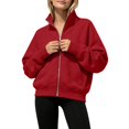 thumbnail image 6 of Ruyang Kids Zip Up Hooded Sweatshirt Long Sleeve Jacket Pockets Loose Coat Fall Warm Outerwear for Girls, 6 of 7