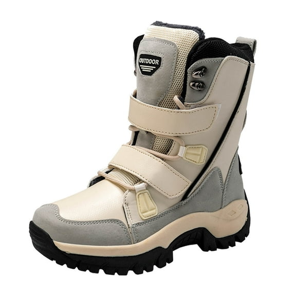 OAVQHLG3B Snow Boots for Women, Magic Buckle Long Tube Snow Boots Cotton Shoes Thick Plush Women's Shoes Plus Velvet Outdoor Boots