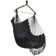 thumbnail image 5 of Hammock Chair Hanging Rope Swing, Tassel Hanging Chair with Thick Pillow, for Bedroom, Balcony, Courtyard, Max 198lb, Gray, 5 of 9