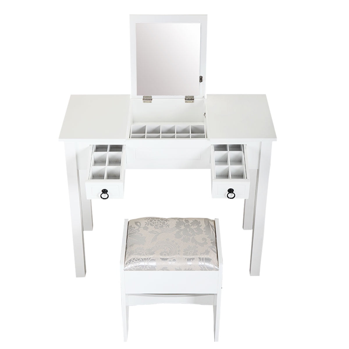 Resenkos Makeup Vanity with Flip Top Mirror, Small Computer Desk Home Office Desk for Writing Study Bedroom, White Resenkos Makeup Vanity with Flip Top Mirror, Small Computer Desk Home Office Desk for Writing Study Bedroom, White