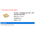 thumbnail image 2 of Air Filter - Compatible with 1990 - 1993 Mercedes-Benz 300D 1991 1992, 2 of 2