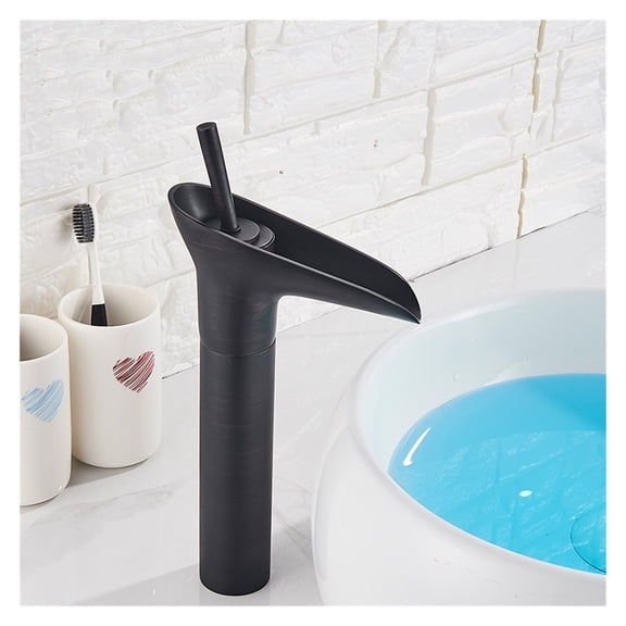 Bronze Black Faucet Bathroom Sink Faucet Hot Cold Water Mixer Crane Deck Mounted Single Handle Bath Tap Basin Faucets ,Easy to Use