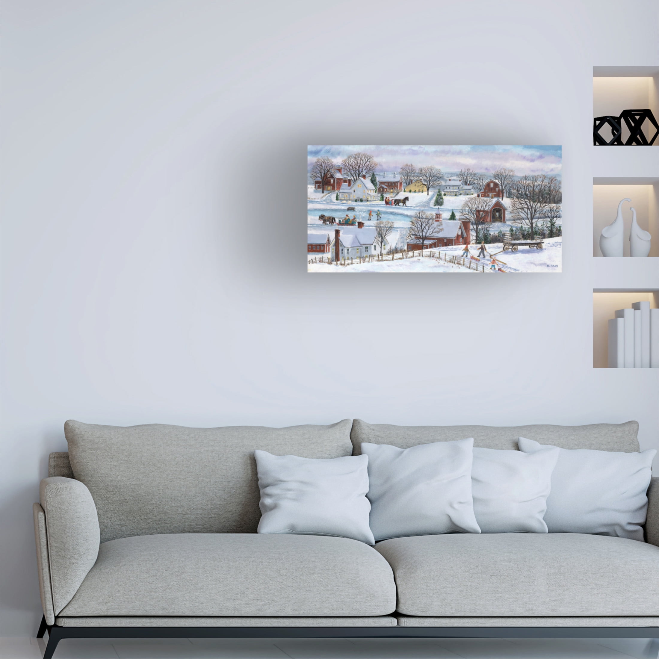 Canvas Wall Art - Bob Fair 'Sleds, Skates and Sleighs' Wall Art for Living Room, Bedroom, or Office Décor by Trademark Fine Art - 24 x 12 Inches