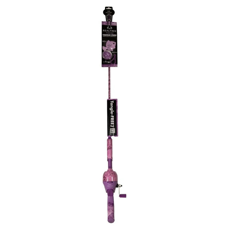 Realtree Passion Pink Micro Tangle-Free Spincast Fishing Rod and