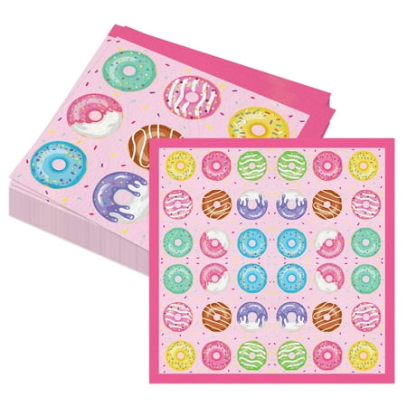 Colorful Donut Theme Party Napkins Set - Vibrant Sweet Treat Decor for Festive Celebrations