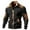 Black, variant on Men's Casual Textured Patchwork Zip Up Jacket, Stand Collar Vintage Diamond Design Thermal Coats with Pockets, Full Zip Outerwear for Daily Streetwear