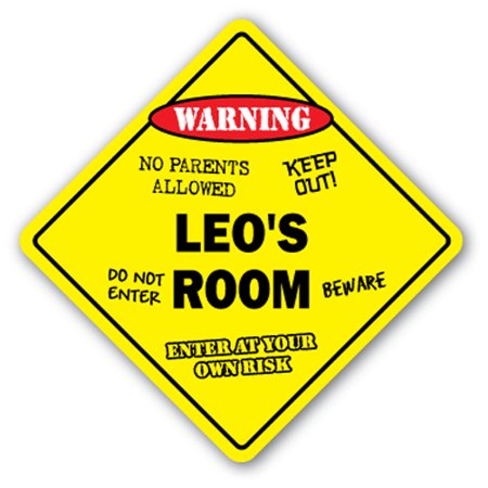Leo's Room Sign Crossing Zone Xing | Indoor/Outdoor | 14