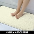 thumbnail image 5 of 2 Pieces Bathroom Rugs, Non Slip Absorbent Velvety-Soft Butter Chenille Bath Mat Set (Ivory/Cream), 5 of 6