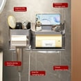 thumbnail image 4 of No-Drill Wall-Mounted Hair Dryer Holder with Storage Shelf - Durable Plastic Bathroom Organizer for Hair Dryers, Towels & Toiletries - Space-Saving Modern Design for Clutter-Free, 4 of 10