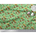 thumbnail image 2 of Soimoi Green Cotton Voile Fabric Leaves,Insect & Floral Artistic Print Sewing Fabric BTY 56 Inch Wide, 2 of 3