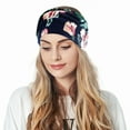 thumbnail image 3 of Helii Women Wide Floral Headband Vintage Boho Elastic Hair Band Non Slip Stretchy Headbands for Yoga Running Workout Sweat Wicking Hair Accessories C,One Size, 3 of 4