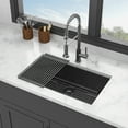 thumbnail image 3 of Gunmetal Black Kitchen Sink - 30"x 18"x 9" Undermount Singel Bowl Kitchen basin 18 Gauge Stainless Steel with 9 Inch Deep, 3 of 8