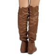 thumbnail image 3 of B91xZ Bottes pour Femmes Largeur Grand Bout Rond Talon Bloc Bottes Hautes d'Hiver, Marron 7, 3 of 5
