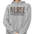 thumbnail image 2 of Anesthetist Nurse Leopard Print Hoodie Sweatshirt Unisex Small Grey, 2 of 5