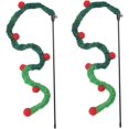 thumbnail image 1 of SURJDE Cat Wand Cat Teaser 2Pcs Plush Strip PVC Handle Interactive Toy with Bell Cute Cat Toy Wand Colorful Interactive Cat Toys Green, 1 of 7
