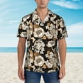 thumbnail image 5 of Uemuo Retro Hydrangeas Printed Regular Fit Short Sleeve Casual Hawaiian Shirt for Men,Aloha shirt,Tropical shirt,Floral print shirt,Vacation Beach shirt-X-Large, 5 of 9