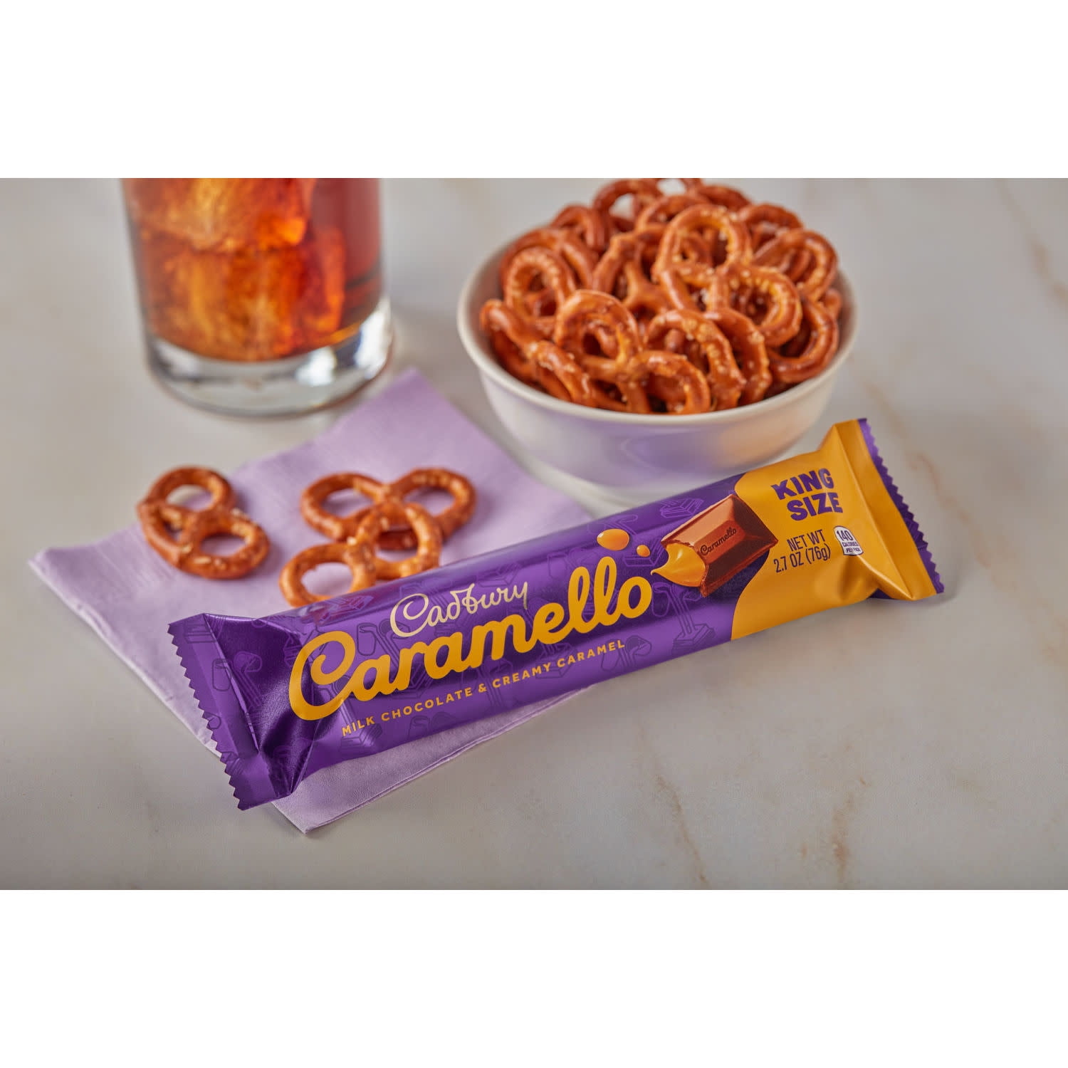 (6 pack) Cadbury Caramello Milk Chocolate Caramel King Size Candy, Bar 2.7 oz