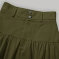 thumbnail image 6 of Levmjia Women Midi Skirt Flax Casual Solid Color Elastic Waist Button Front Zipper Side Slit Comfortable Beach Vacation Street Wear Summer, 6 of 6