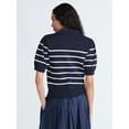 thumbnail image 3 of Free Assembly Women's and Women's Plus Collared Sweater Tee with Puff Sleeves, Lightweight, Sizes XS-4X, 3 of 4