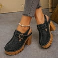 thumbnail image 6 of Women's Block Heel Clogs Closed Toe Perforated Design Casual Spring/Summer Shoes with Chunky Platform Heel Adjustable Buckle Strap Non Slip Comfortable Sandals for Women, 6 of 10