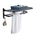 thumbnail image 3 of Accesorios de baño, toallero de 60 cm, toallero plegable montado en la pared, estante de almacenamiento para baño con barras y ganchos, toallero para baño cocina Ho, 3 of 5