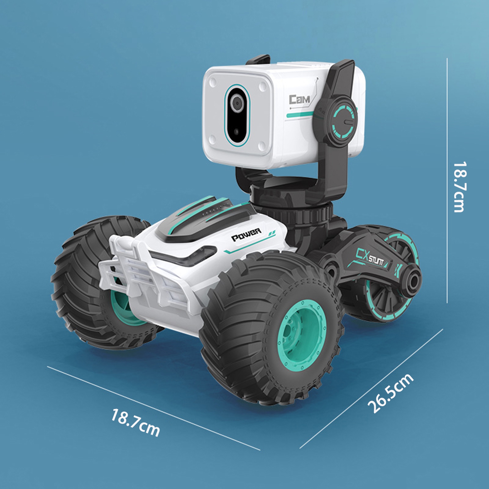 Meoldis Remote Control Car with 720P Camera - 4WD Off-Road RC Truck Toy with Real-Time Video, Voice Chat & Rubber Tires - Birthday Gift for Boys Girls (White)