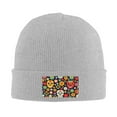 thumbnail image 2 of ZICANCN Mexican Flowers Sugar Skull Knit Beanie Hat, Winter Cap Soft Warm Classic Hats for Men Women, Gray, 2 of 8