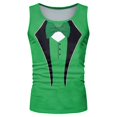thumbnail image 4 of Wyzesi Warm Pajamas for Men Set Long Sleeve Mens St. Pat'S Day Casual Printed Round Neck Pullover Vest Drawstring Shorts Set Two Piece Set, 4 of 6