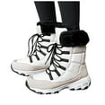 thumbnail image 3 of QISIWOLE Women's Winter Outdoor Plus Velvet Non-slip Mid-tube Platform Snow Boots rollbacks, 3 of 7